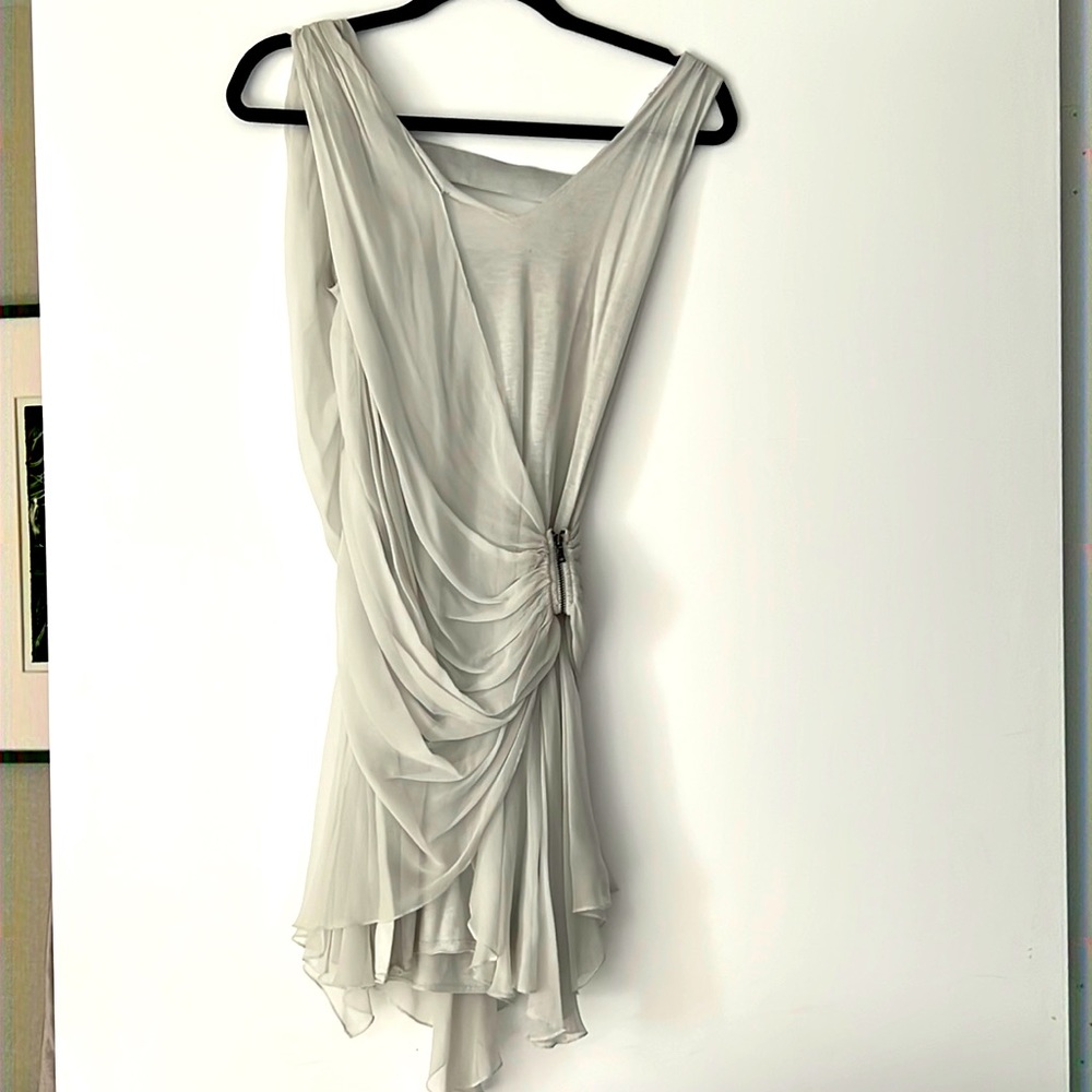 Beautiful and edgy, Light great silk with Cotten top.